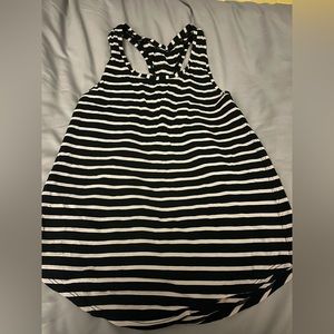 Lululemon love tank top. Size 4. Black with beige stripe. Like new.